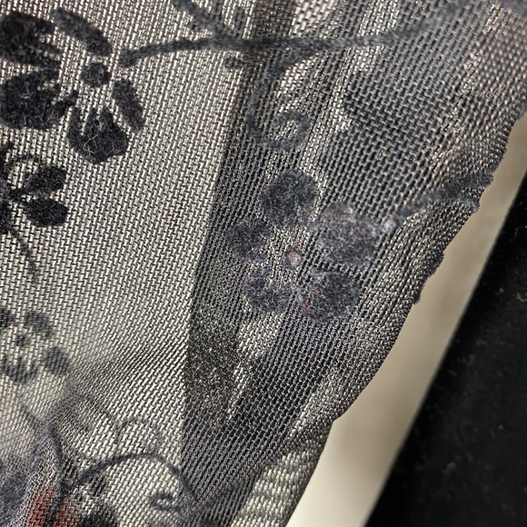 Vtg 90s Y2K Kathie Lee Dress 10 Medium Black Velvet Velour Lace Evening Party - Picture 2 of 3